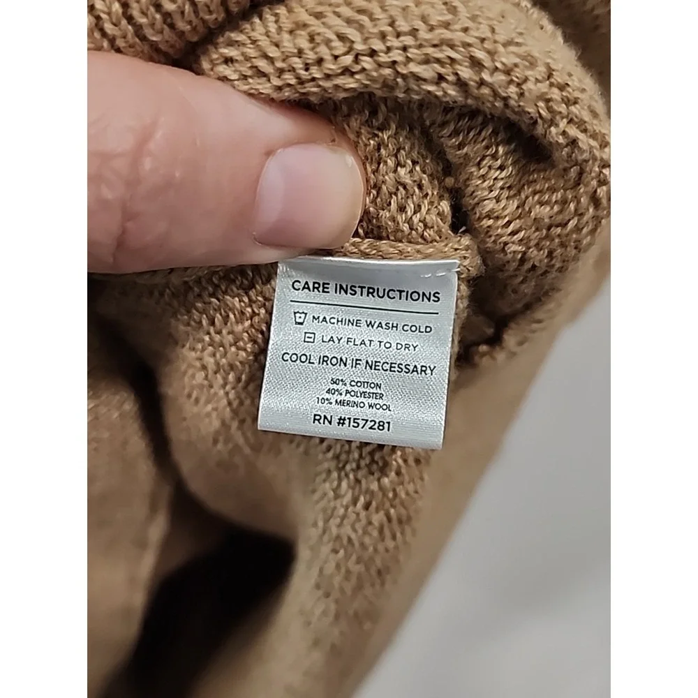 Mizzen+Main NWT Hillcrest Crewneck Sweater‎ Mens XXL Beige Cotton/Wool Blend New